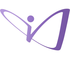 Immersive Intelligence logo - abstract purple figure with wings
